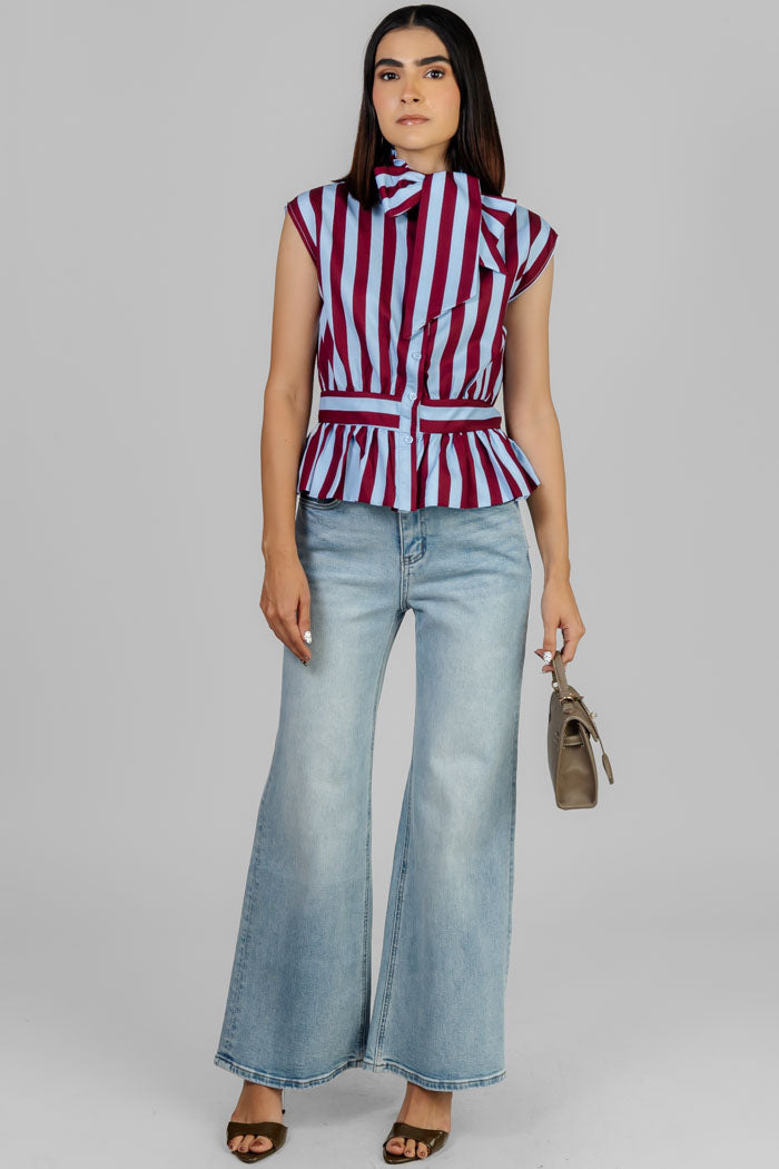 BLUSA PEPLUM RAYAS