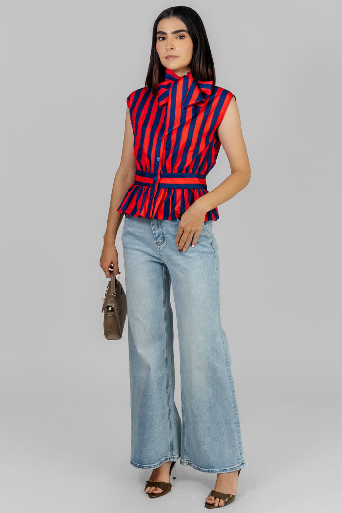 BLUSA PEPLUM RAYAS