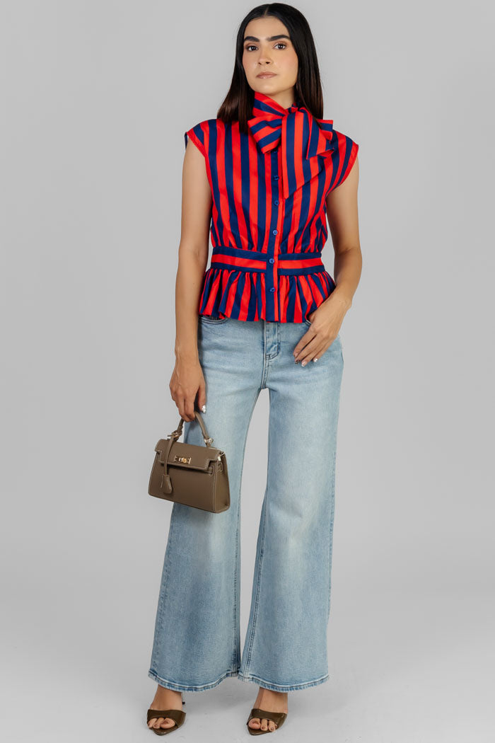 BLUSA PEPLUM RAYAS