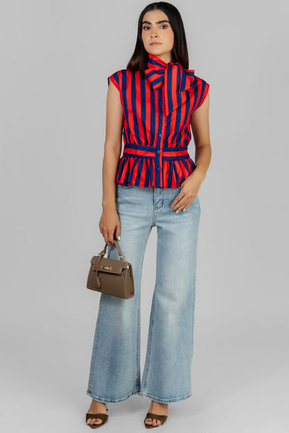 BLUSA PEPLUM RAYAS