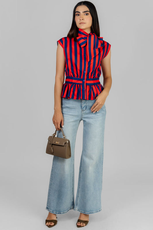 BLUSA PEPLUM RAYAS