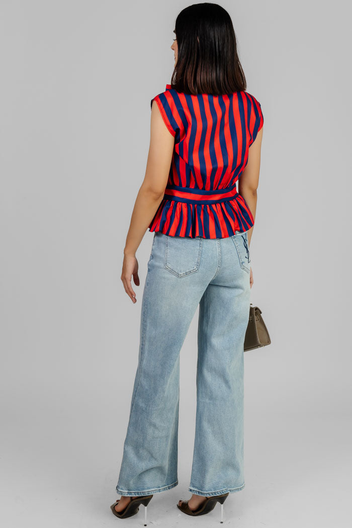 BLUSA PEPLUM RAYAS