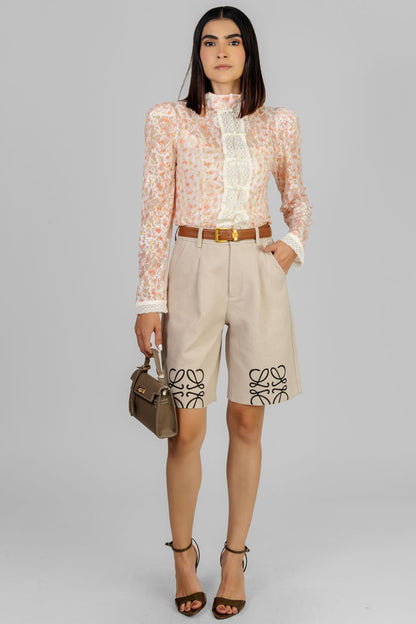 BLUSA ENCAJE FLOREADA ELEGANTE