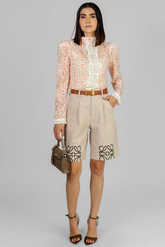 BLUSA ENCAJE FLOREADA ELEGANTE