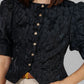 BLUSA NEGRA TEXTURIZADA ELEGANTE