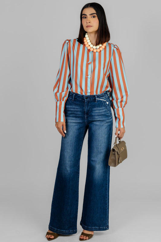 BLUSA A RAYAS VIBRANTES