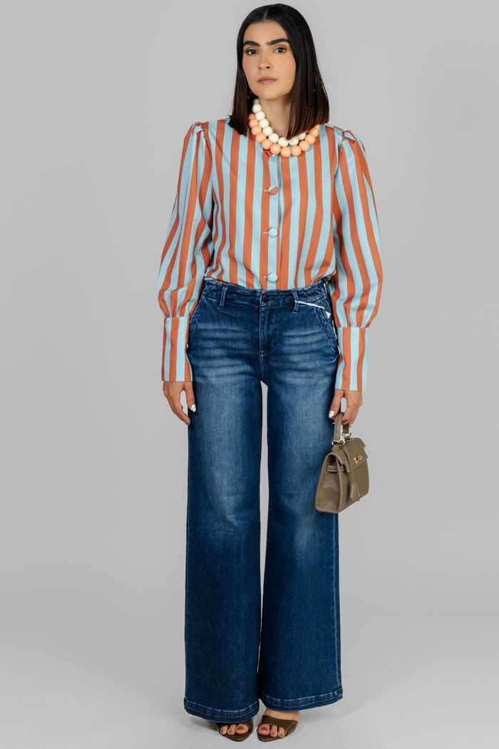 BLUSA A RAYAS VIBRANTES