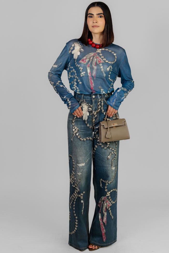 CONJUNTO TUL Y DENIM