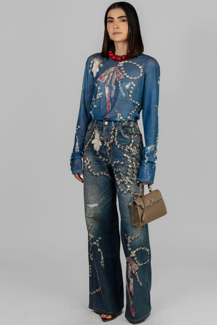 CONJUNTO TUL Y DENIM