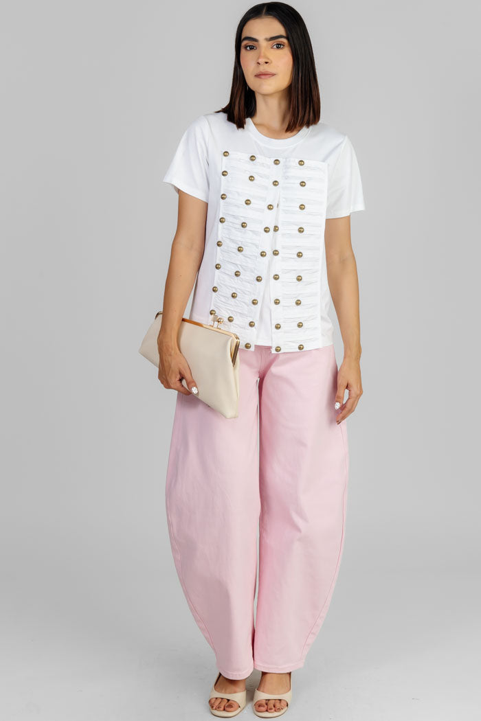 BLUSA BLANCA CON BOTONES