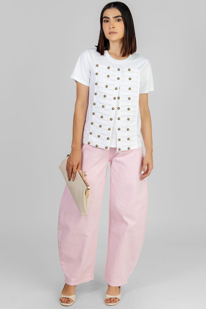 BLUSA BLANCA CON BOTONES