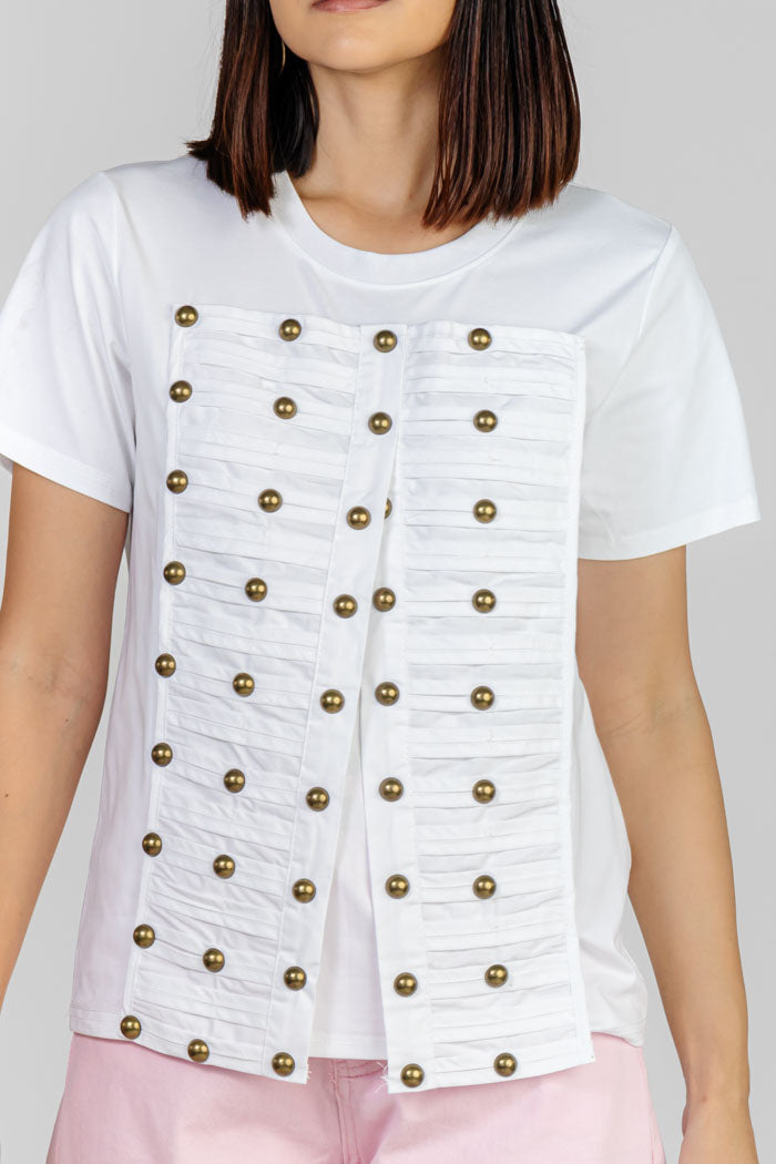 BLUSA BLANCA CON BOTONES