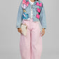 CHAQUETA DENIM ESTAMPADA LENTEJUELAS