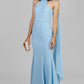 VESTIDO CELESTE MAXI ELEGANTE