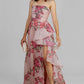 VESTIDO LARGO FLOREADO ESCOTE
