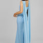 VESTIDO CELESTE MAXI ELEGANTE