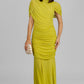 VESTIDO DRAPEADO COLOR LIMA