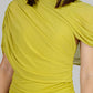 VESTIDO DRAPEADO COLOR LIMA