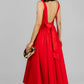 VESTIDO MIDI ROJO ESCULTURAL