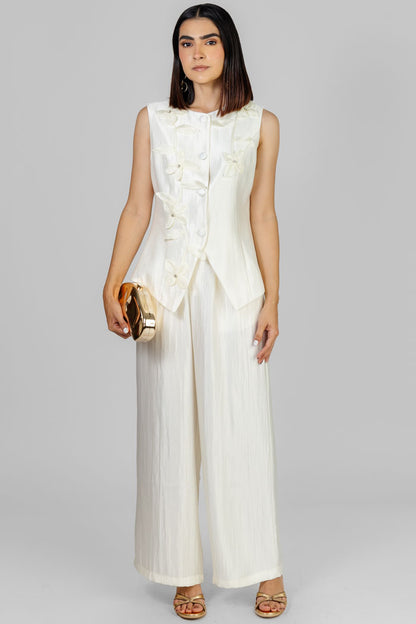 CONJUNTO BLANCO FLOREADO
