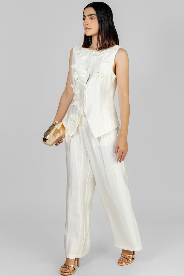 CONJUNTO BLANCO FLOREADO