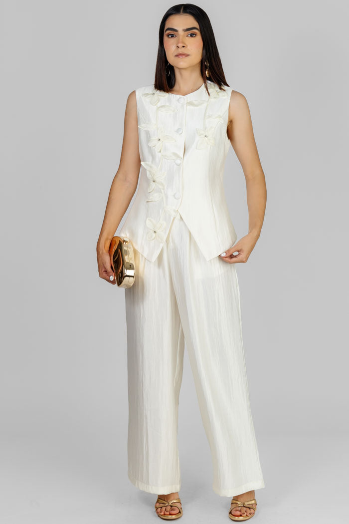 CONJUNTO BLANCO FLOREADO