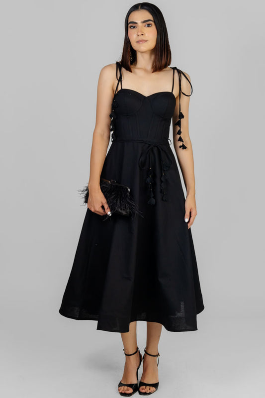 VESTIDO MIDI TIPO CORSÉ