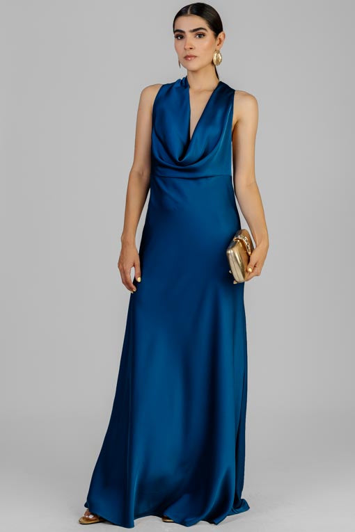 VESTIDO SATINADO HALTER LAZADA