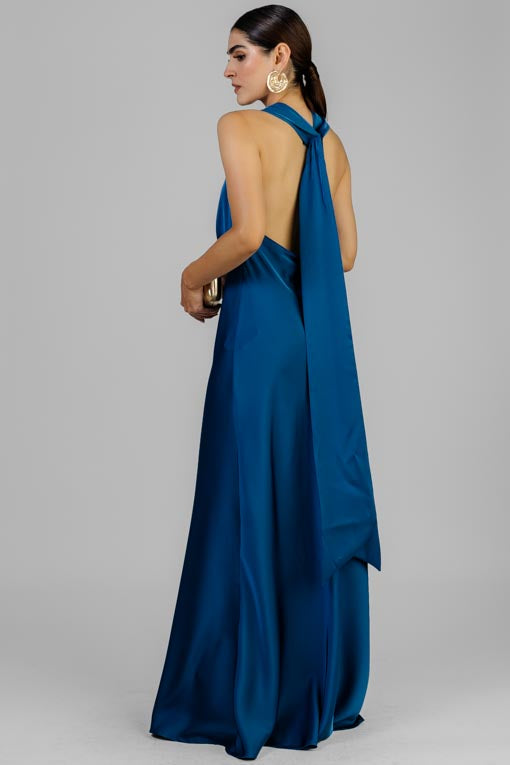 VESTIDO SATINADO HALTER LAZADA