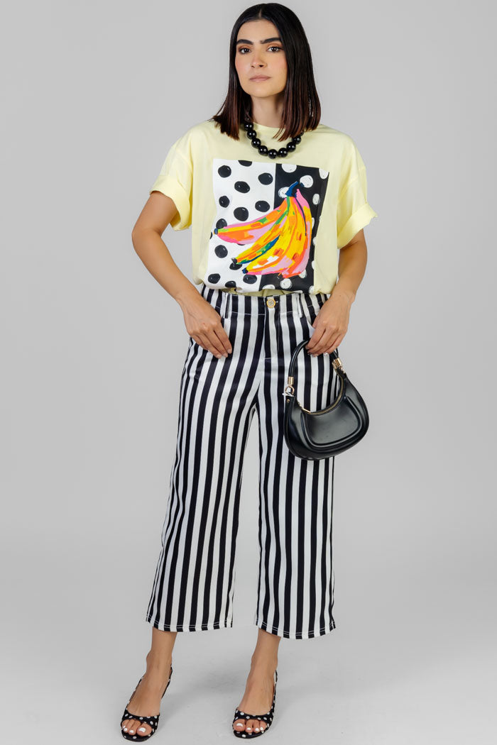 BLUSA AMARILLA ESTAMPADO ARTÍSTICO