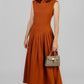 VESTIDO MIDI ASIMÉTRICO PLISADO
