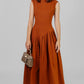VESTIDO MIDI ASIMÉTRICO PLISADO