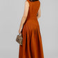 VESTIDO MIDI ASIMÉTRICO PLISADO