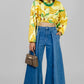 PANTALON JEANS PALAZZO ASIMETRICO