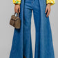 PANTALON JEANS PALAZZO ASIMETRICO