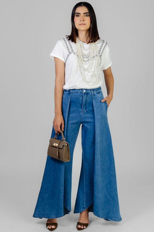 BLUSA ENCAJE CUELLO REDONDO