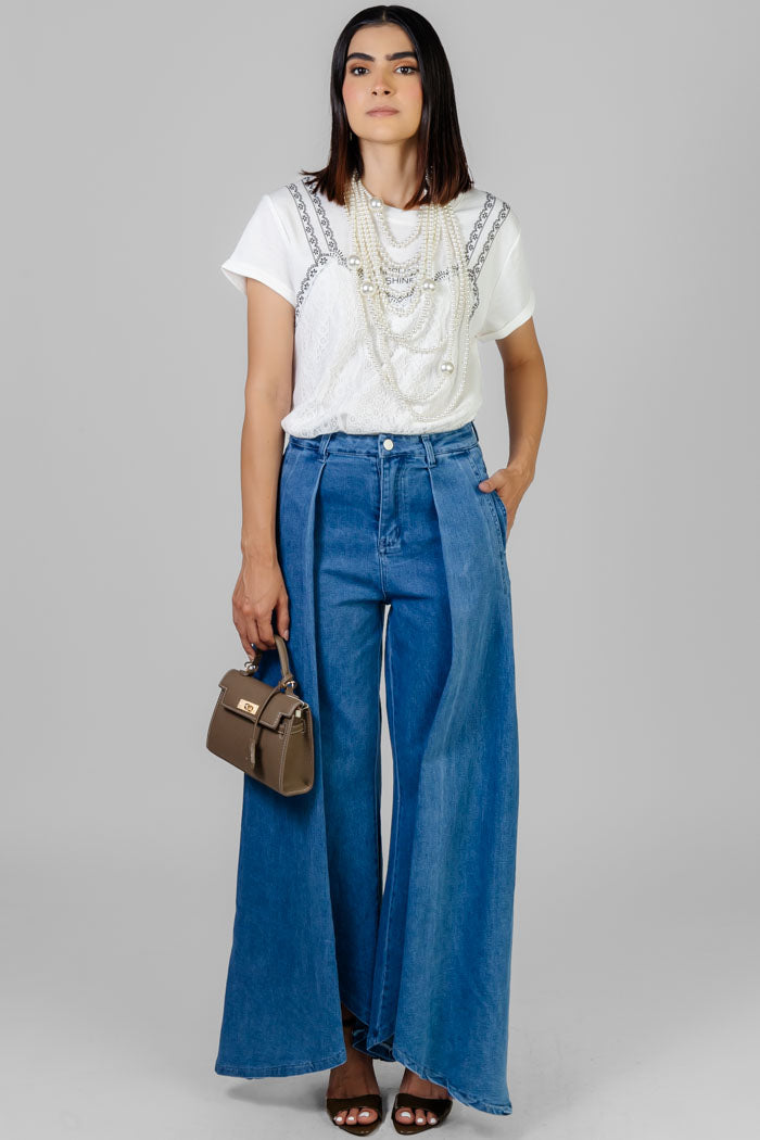 BLUSA ENCAJE CUELLO REDONDO