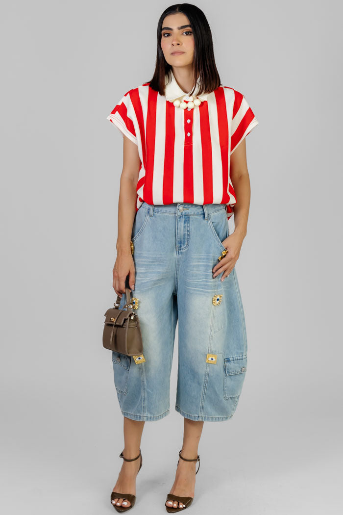 BLUSA RAYADA ESTILO POLO