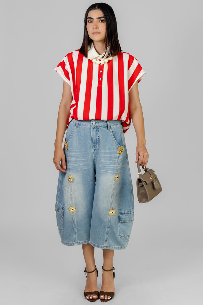 BLUSA RAYADA ESTILO POLO