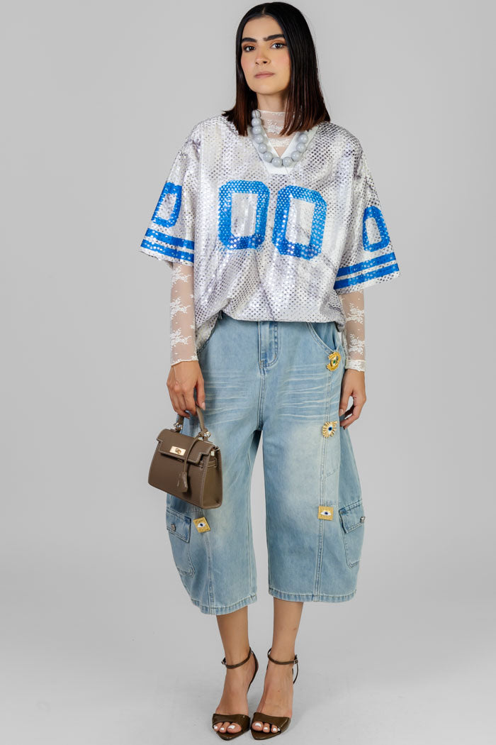 BLUSA ESTILO JERSEY LENTEJUELAS