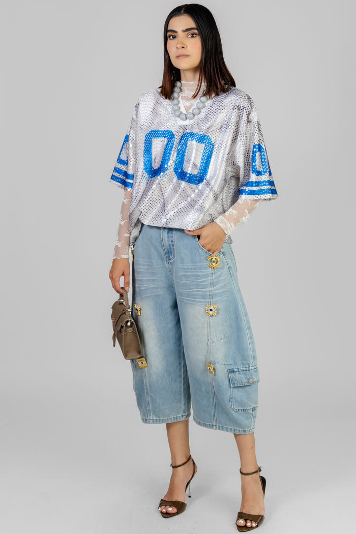 BLUSA ESTILO JERSEY LENTEJUELAS