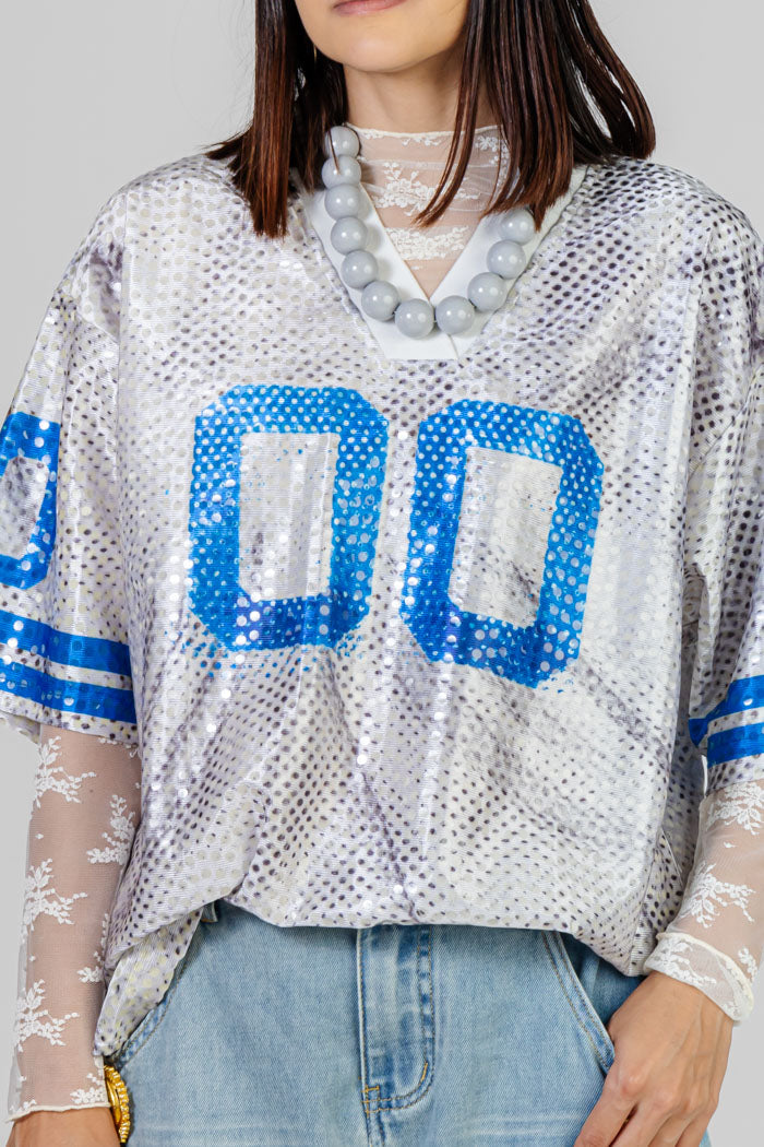 BLUSA ESTILO JERSEY LENTEJUELAS