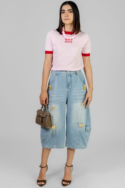 BLUSA ROSA TEXTURIZADA