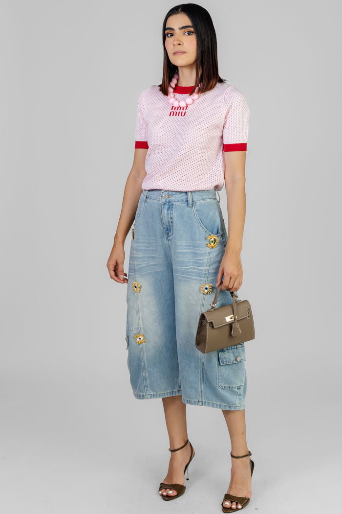 BLUSA ROSA TEXTURIZADA