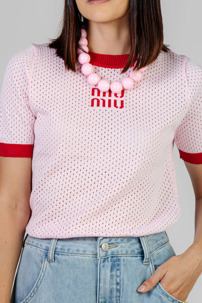 BLUSA ROSA TEXTURIZADA