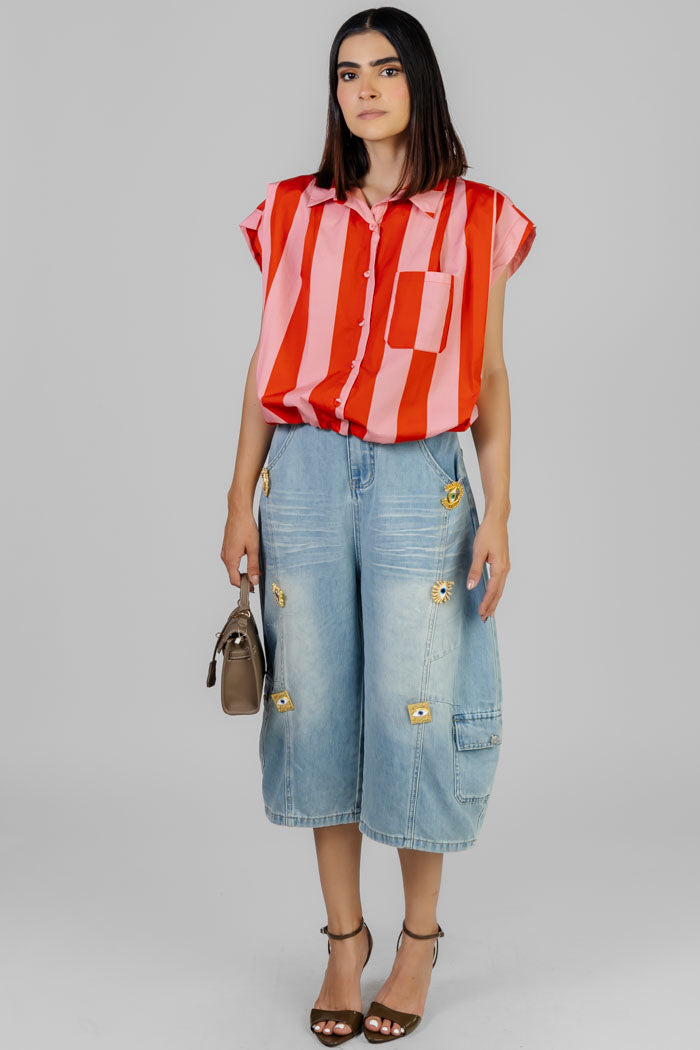 BLUSA RAYADA ESTILO CASUAL
