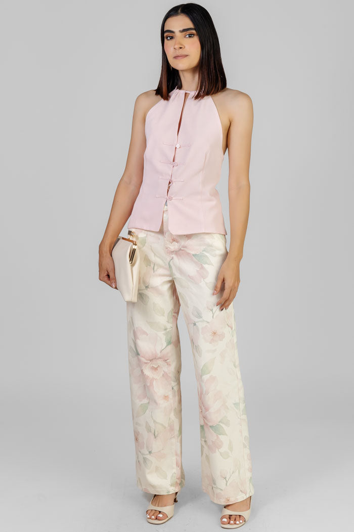 BLUSA CUELLO HALTER ROSA
