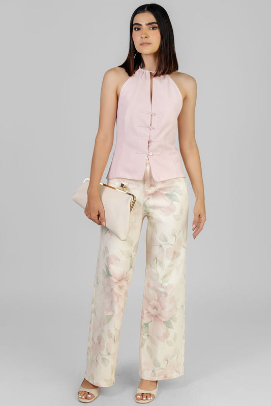 BLUSA CUELLO HALTER ROSA