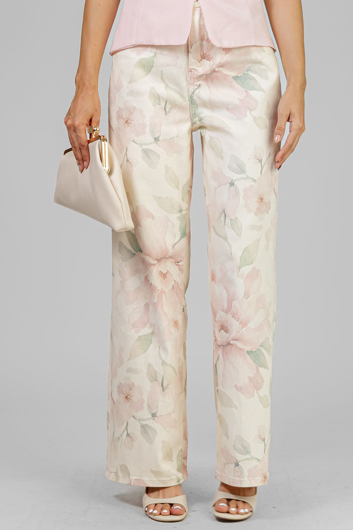 PANTALON ESTAMPADO FLORAL RECTO