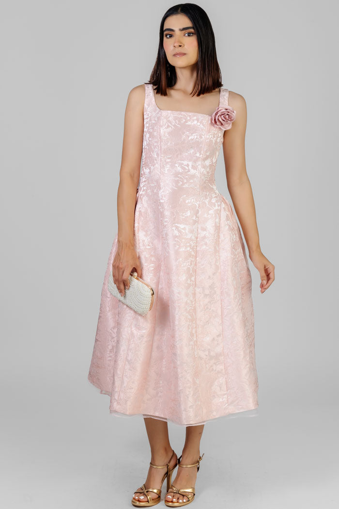 VESTIDO MIDI JACQUARD